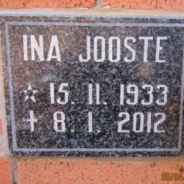 JOOSTE Ina 1933-2012