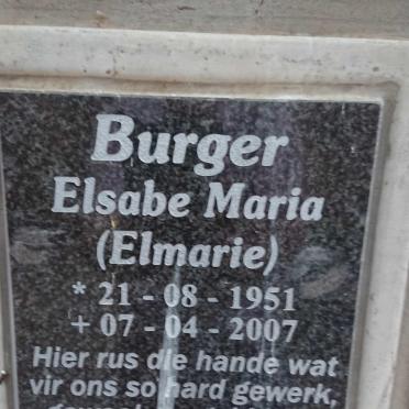 BURGER Elsabe Maria 1951-2007