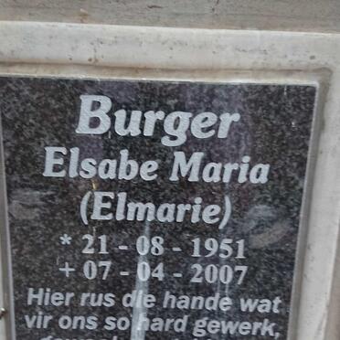BURGER Elsabe Maria 1951-2007