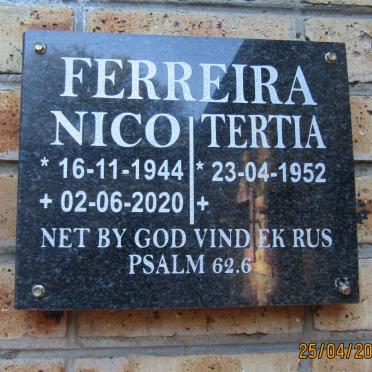 FERREIRA Nico 1944-2020 &amp; Tertia 1952-