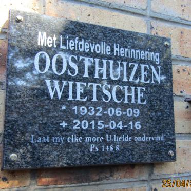 OOSTHUIZEN Wietsche 1932-2015