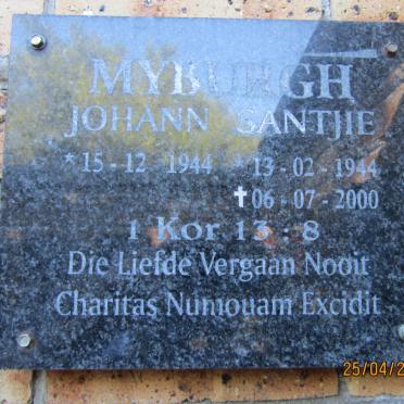 MYBURGH Johann 1944- &amp; Santjie 1944-2000