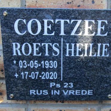 COETZEE Roets 1930-2020 &amp; Heilie