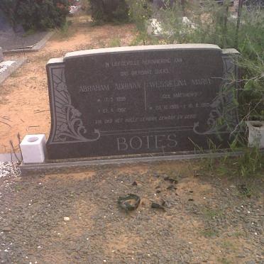 BOTES Abraham Adriaan 1898-1962 &amp; Wessielina Maria MATTHEWS 1905-1965