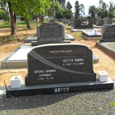 BOTES Antonie Johannes Stephanus 1924-1971 &amp; Aletta Rodina 1927-2004