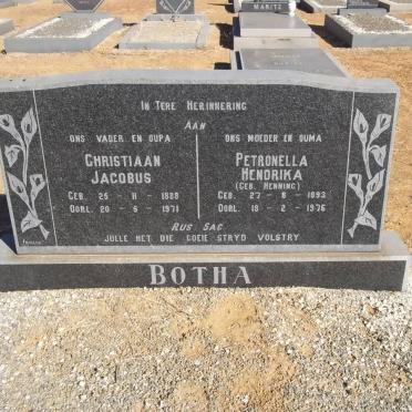 BOTHA Christiaan Jacobus 1888-1971 &amp; Petronella Hendrika HENNING 1893-1976