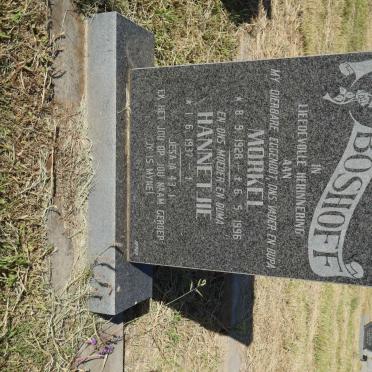 BOSHOFF Morkel 1928-1996 &amp; Hannetjie 1937-