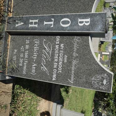 BOTHA Felicity-Ann nee FERREIRA 1946-2018