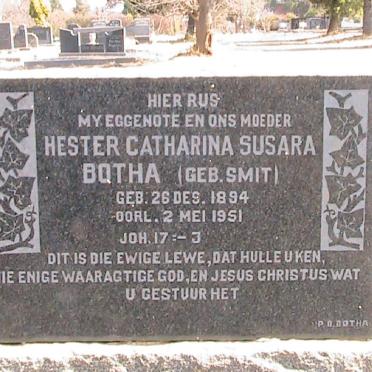 BOTHA Hester Catharina Susara nee SMIT 1894-1951