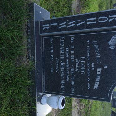 BROHAMMER Georg 1924-1994 &amp; Elizabeth Johanna Maria 1932-