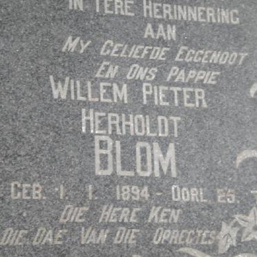 BLOM Willem Pieter Herholdt 1894-1959