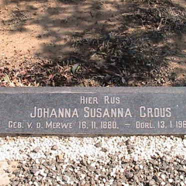 CROUS Johanna Susanna nee v.d. MERWE 1880-1968