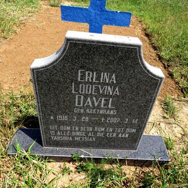 DAVEL Erlina Lodevina nee KLEYNHANS 1916-2007