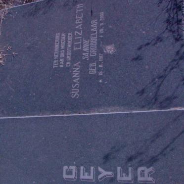 GEYER Pieter Johannes 1916-1989 &amp; Susanna Elizabeth GROBBELAAR 1917-2000