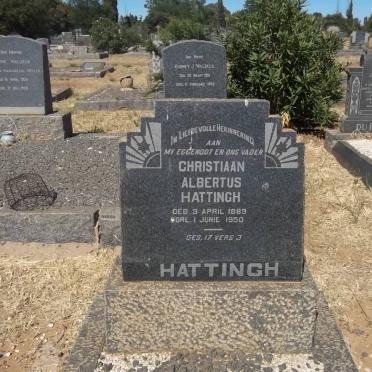 HATTINGH Christiaan Albertus 1889-1950