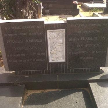 HEERDEN Cornelis Johannes, van 1910-1965 &amp; Maria Elizabeth Ann  1907-1984