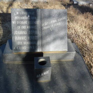 HERBST Johanna Sophia nee SCHOEMAN 1923-1970