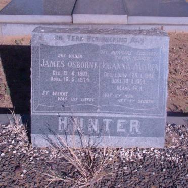 HUNTER James Osborne 1903-1974 &amp; Johanna Maria LOUW 1905-1968