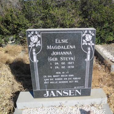JANSEN Elsa Magdalena Johanna nee STEYN 1927-1978