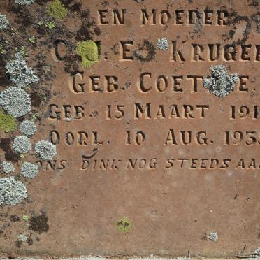 KRUGER C.J.E. nee COETZEE 1917-1935