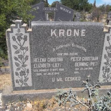 KRONE Pieter Christiaan Berning 1885- &amp; Helena Christina Elizabeth BOBBERT 1885-1945
