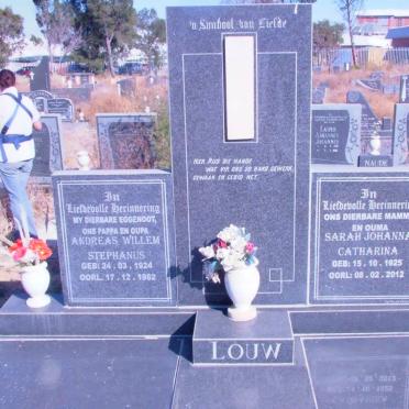 LOUW Andreas Willem Stephanus 1924-1982 &amp; Sarah Johanna Catharina 1925-2012