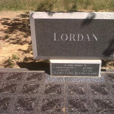 LORDAN Collett 1907-1977 &amp; Lettie 1913-1993
