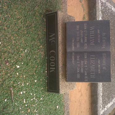 MCCOOK William 1876-1960 &amp; Elizabeth LOW 1878-1961