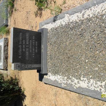 MAASBERG Elizabeth S. nee SERFONTEIN 1877-1972