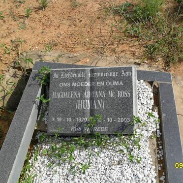 Mc ROSS Magdalena Adriana nee HUMAN 1920-2003