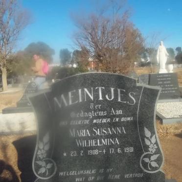 MEINTJES Maria Susanna Wilhelmina 1908-1981