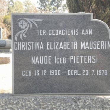 NAUDE Christina Elizabeth Mauserina nee PIETERS 1900-1978