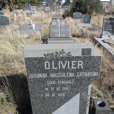 OLIVIER Johanna Magdalena Catharina nee SENEKAL 1931-1978