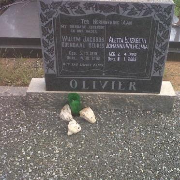 OLIVIER Willem Jacobus Odendaal Beukes 1919-1962 &amp; Aletta Elizabeth Johanna Wilhelmia 1920-2005