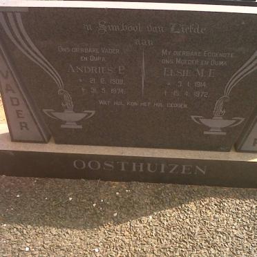 OOSTHUIZEN Andries P. 1909-1974 &amp; Elsie M.E. 1914-1972