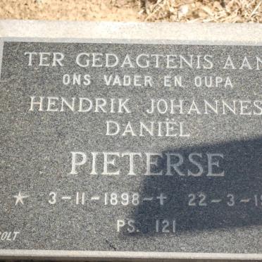 PIETERSE Hendrik Johannes Daniël 1898-1979