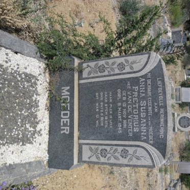 PRETORIUS Anna Susanna nee VAN DE VENTER 1891-1945