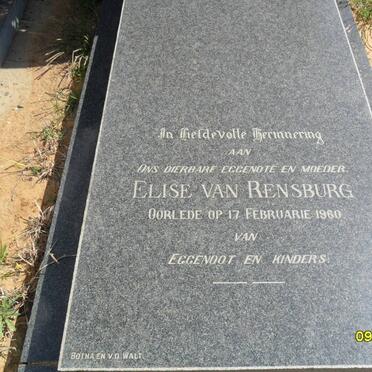 RENSBURG Elsie, van -1960 