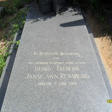 RENSBURG Georg Frederik, Janse van -1984 