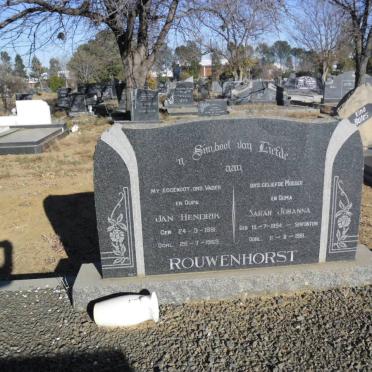 ROUWENHORST Jan Hendrik 1891-1969 &amp; Sarah Johanna SERFONTEIN 1894-1981
