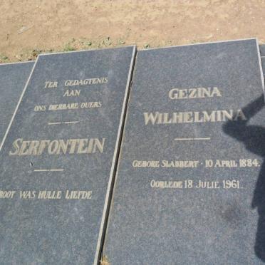 SERFONTEIN Gezina Wilhelmina 1884-1961