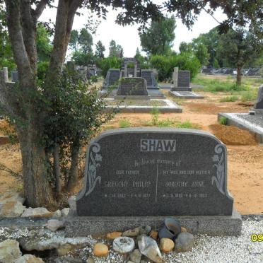 SHAW Gregory Philip 1883-1977 &amp; Dorothy Anne 1895-1963