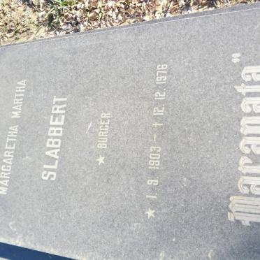 SLABBERT J.C.F. 1897-1978 &amp; Margaretha Martha BURGER 1903-1976
