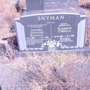 SNYMAN Jacobus Johannes Martinus 1908-1983 &amp; Elizabeth Cornelia 1920-1995
