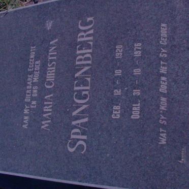 SPANGENBERG Maria Christina 1920-1976