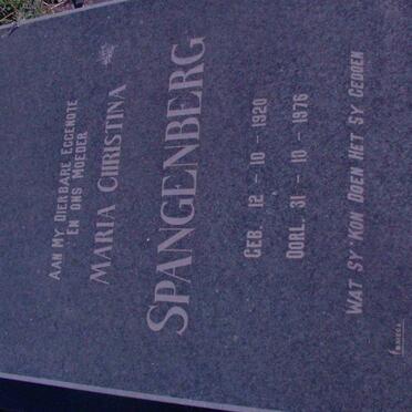 SPANGENBERG Maria Christina 1920-1976