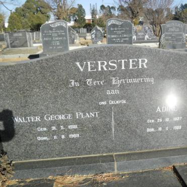 VERSTER Walter George Plant 1918-1969 &amp; Adine 1927-1989