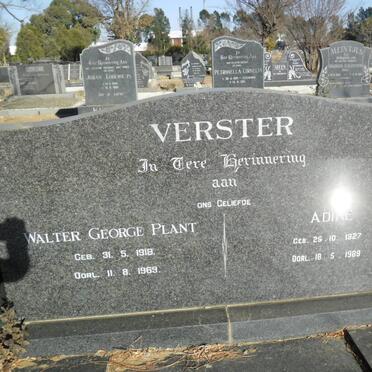 VERSTER Walter George Plant 1918-1969 &amp; Adine 1927-1989