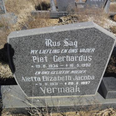 VERMAAK Piet Gerhardus 1935-1992 &amp; Aletta Elizabeth Jacoba 1931-1997 :: VERMAAK Martha Magdalena Elizabeth nee WEIDEMAN 1926