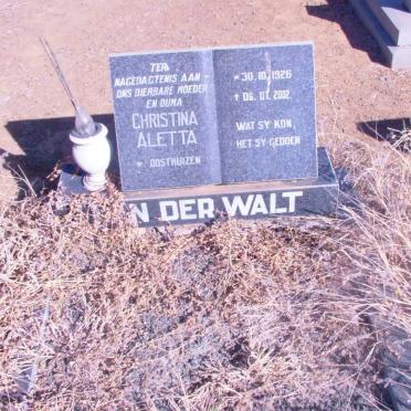 WALT Christina Aletta, van der nee OOSTHUIZEN 1926-2002